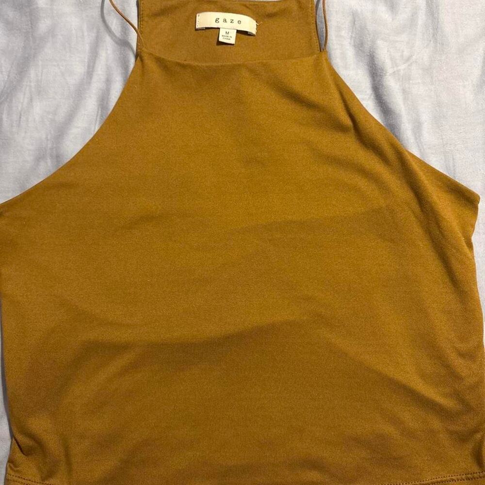 Gaze brown crop top